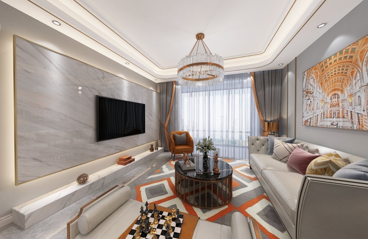 107m²现代轻奢风全景图封面图