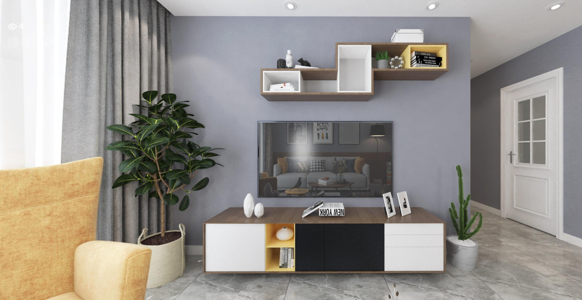 90后小情侣灰色调北欧风新房全景图封面图