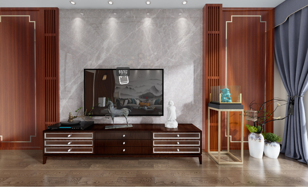 【3D全景】古色古香兼顾现代感的新中式风格装饰全景图封面图