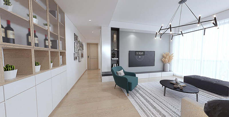 越简约越时尚，123平大三房这么装明朗又大气全景图封面图