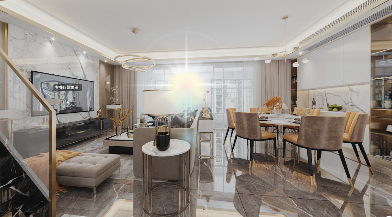 180平精致轻奢风复式全景图封面图