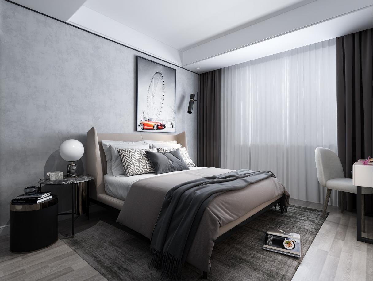 140㎡黑白灰风精品案例全景图封面图