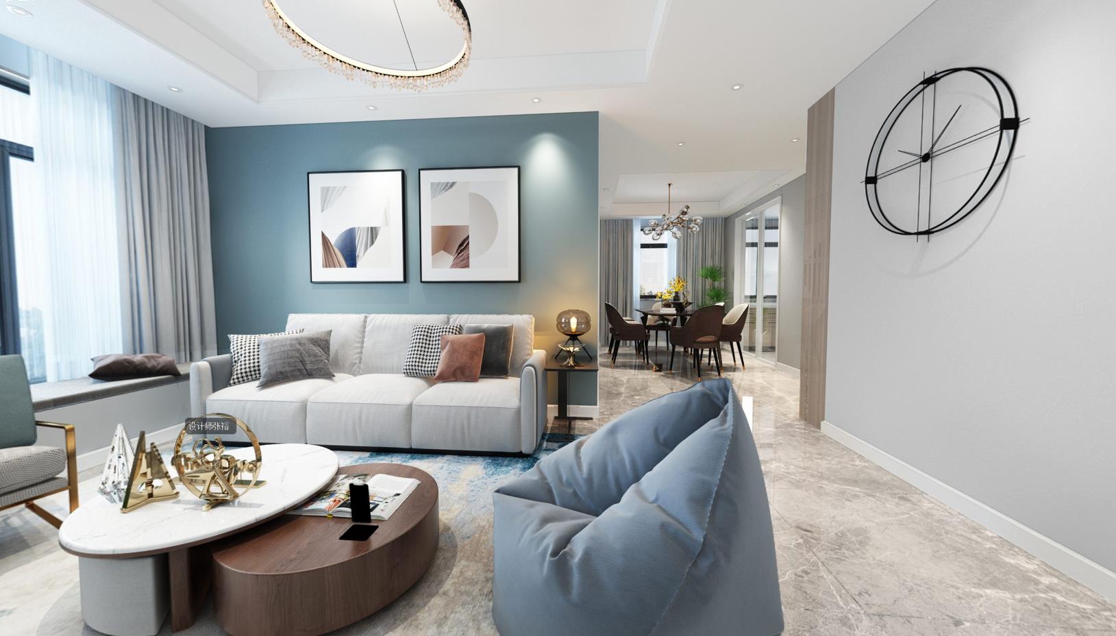 现代蓝色海洋全景图封面图