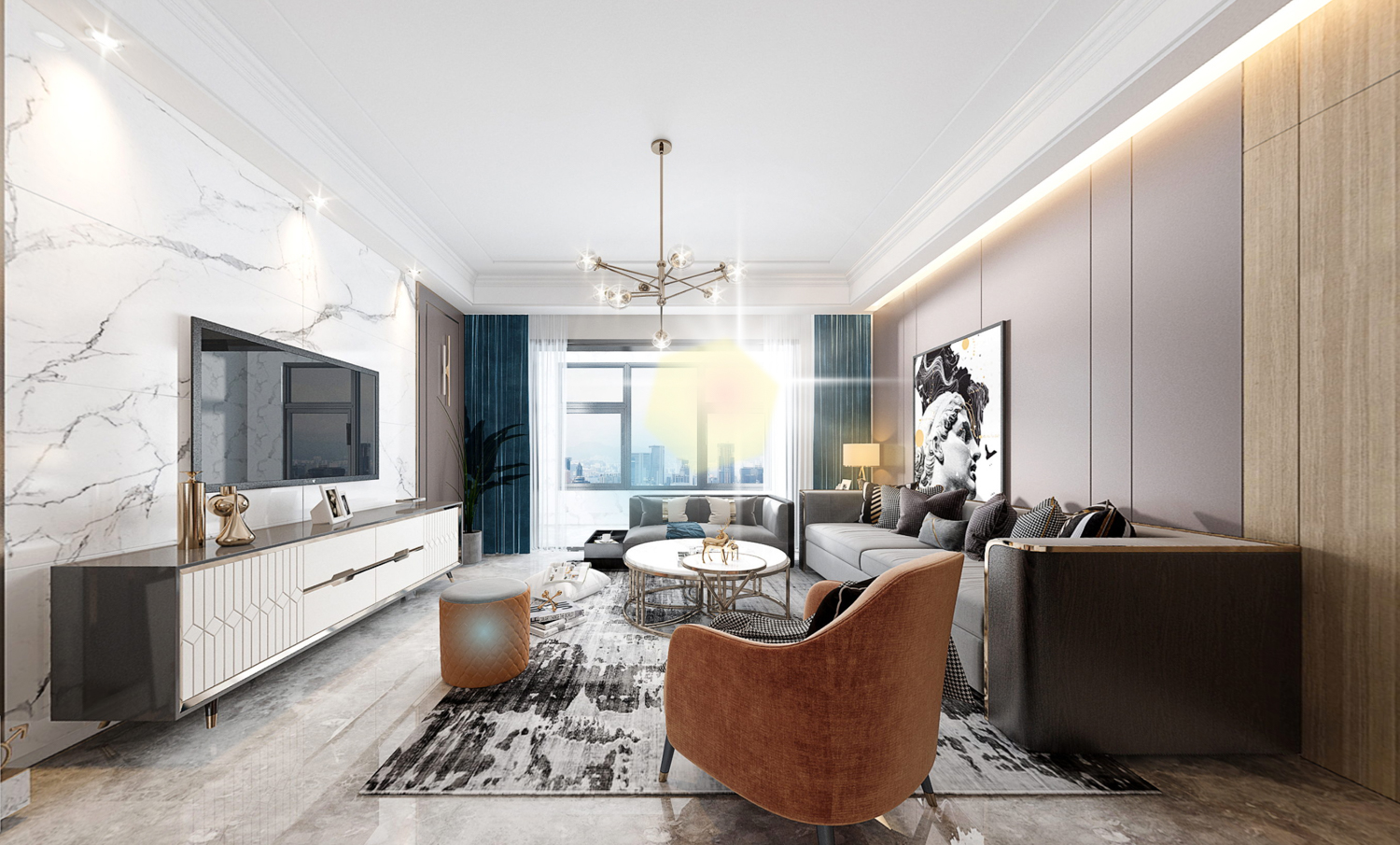 172平中央公园城现代风格全景图封面图