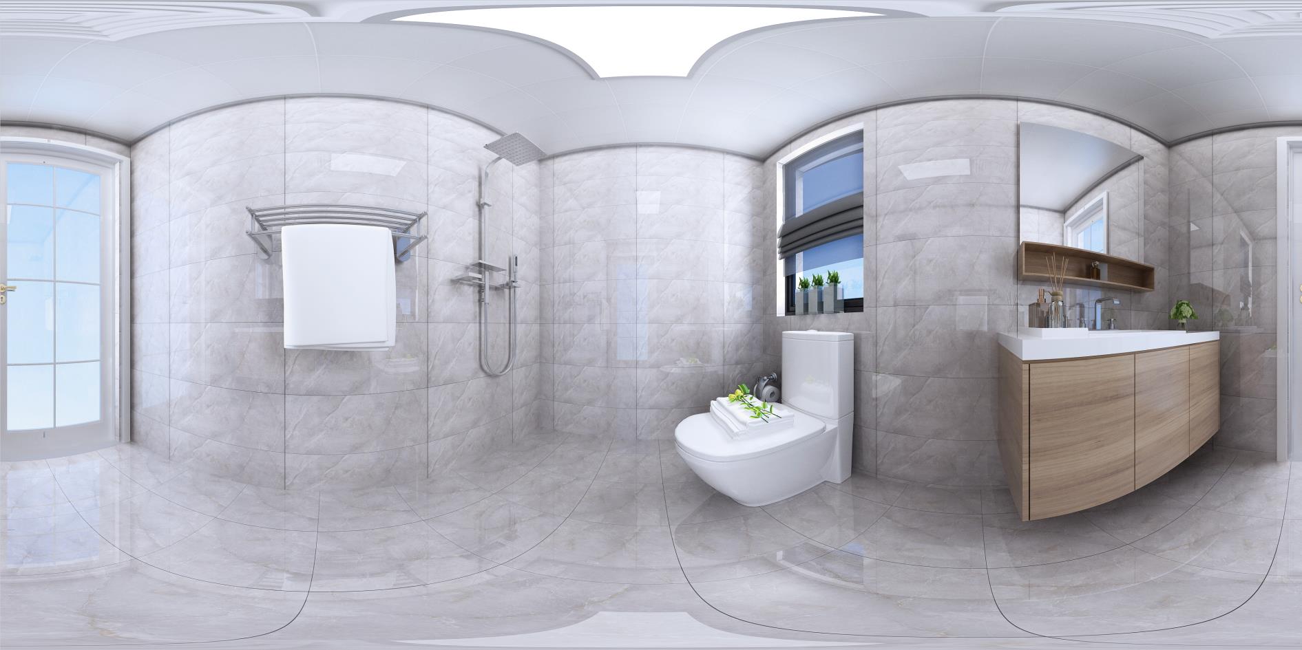 137平湖畔春天现代风格全景图封面图