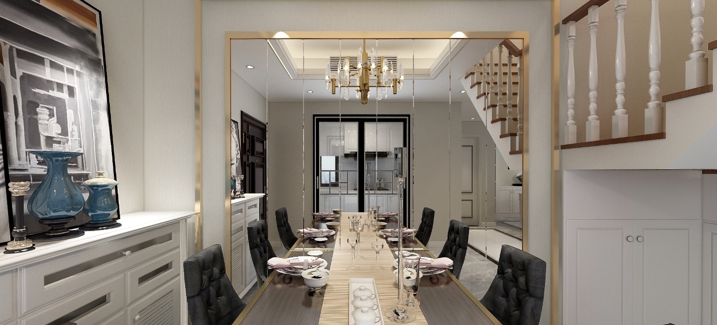 150平海棠湾简美风格-美式轻奢全景图封面图