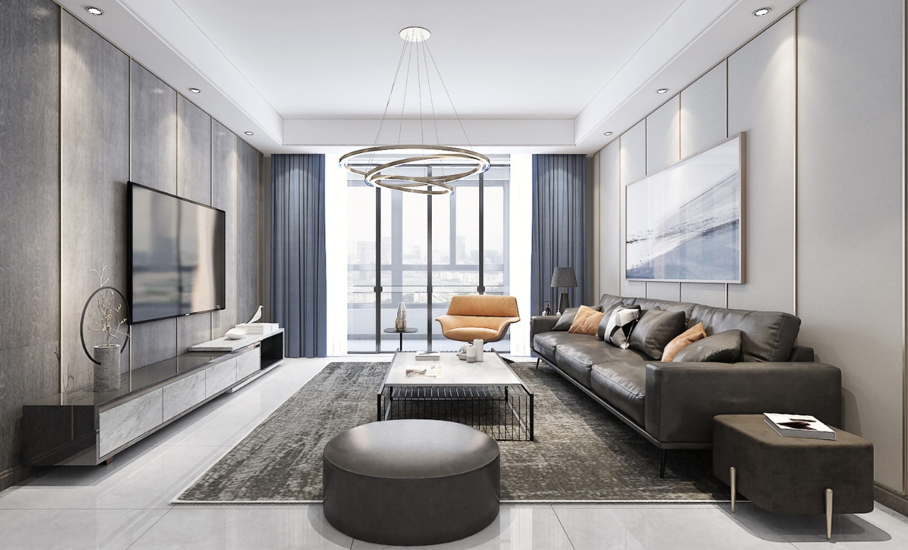 140平荷澜庭现代风格-刚刚好的精致现代风全景图封面图