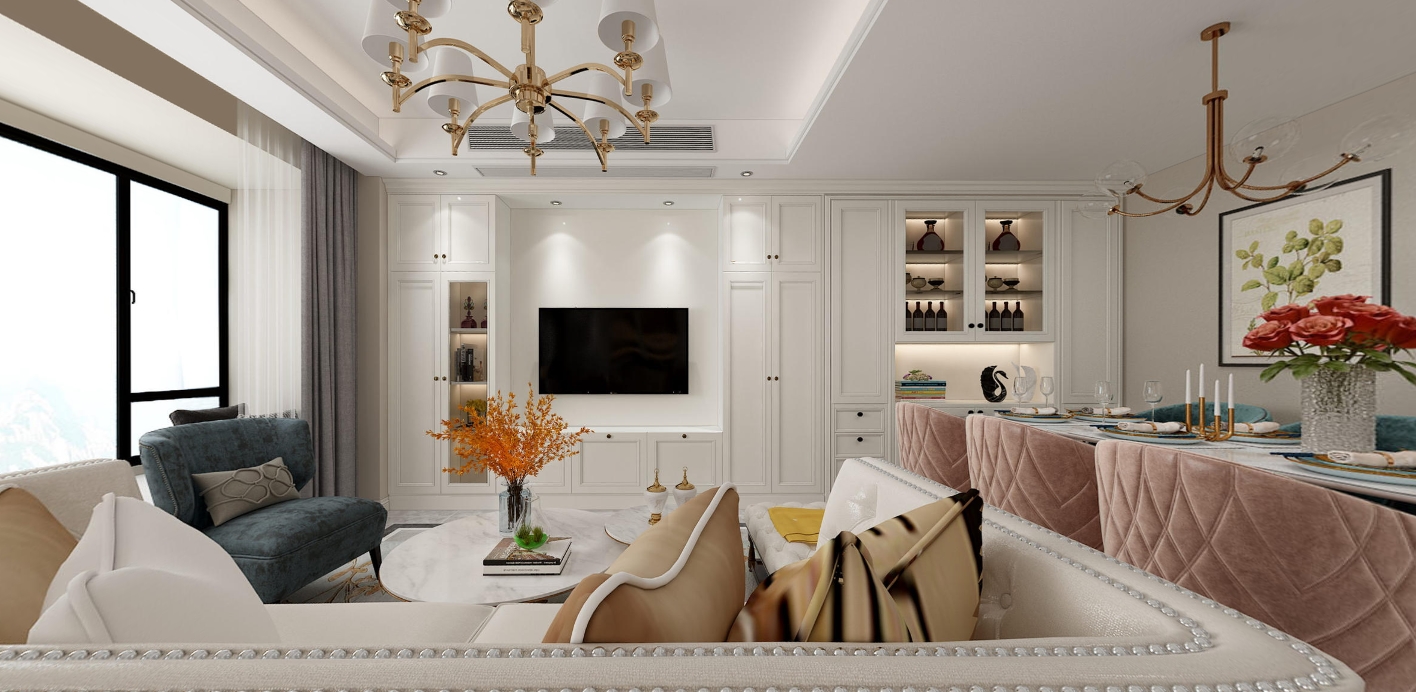 140平国瑞熙墅简美风格-美式轻奢 当下正流行全景图封面图