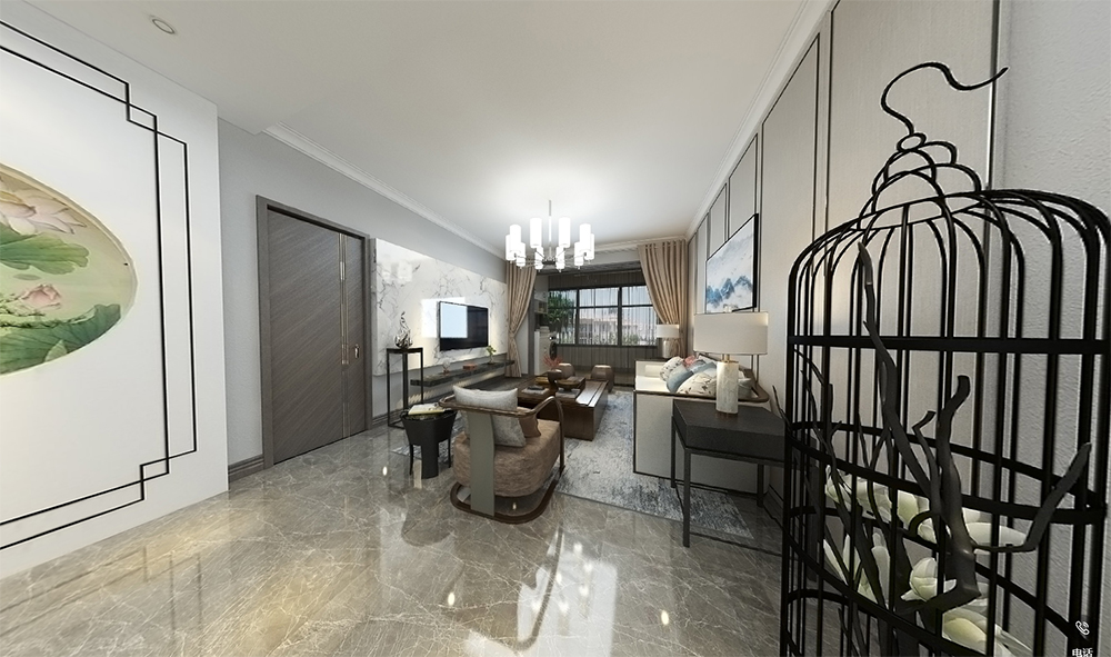 130平正商城新中式风格-简中式全景图封面图