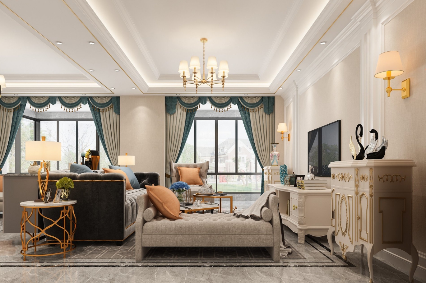 200平海德花园现代欧式全景图封面图