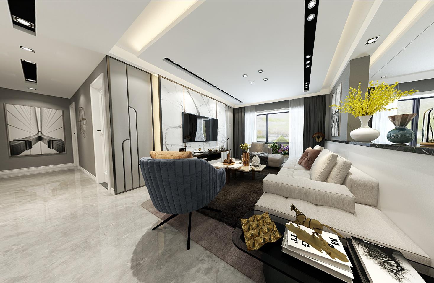 200平君安世纪城现代风格全景图封面图