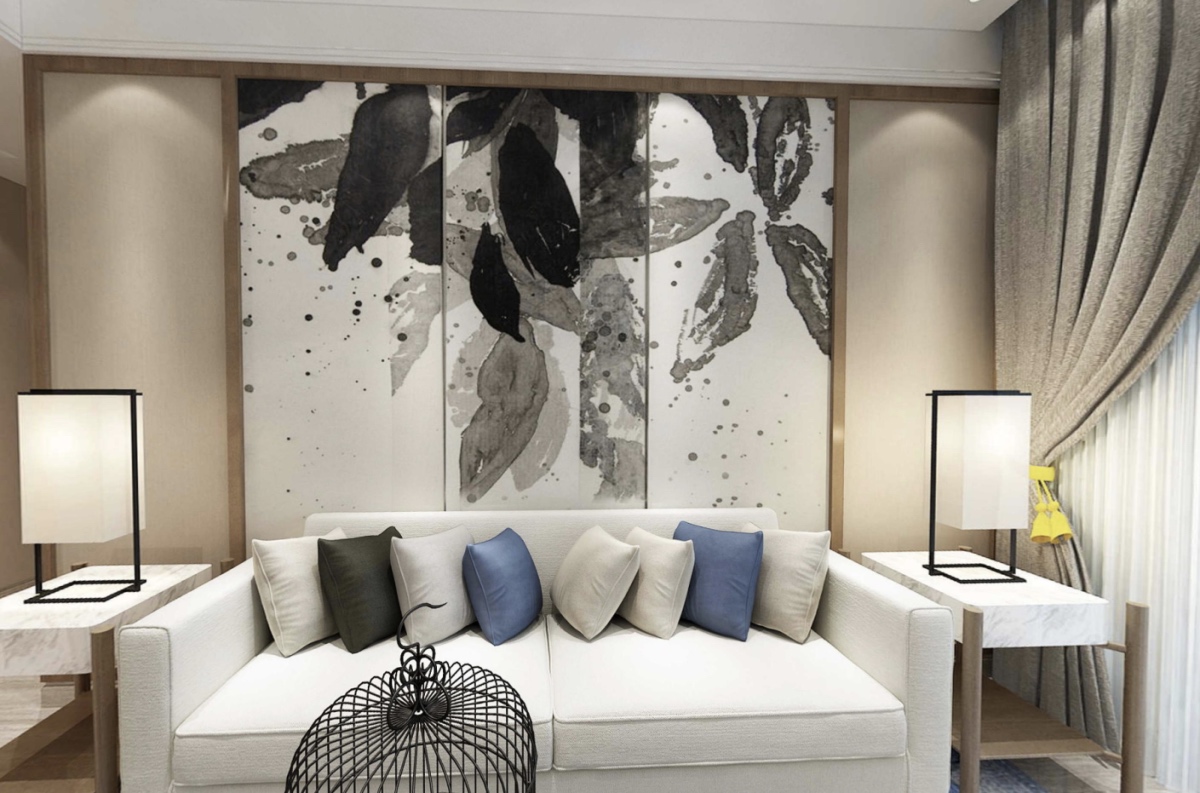 110平保利融侨时光印象新中式风格-婚房全景图封面图