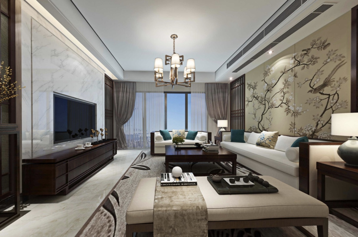 143平九龙仓碧玺新中式风格-婚房全景图封面图