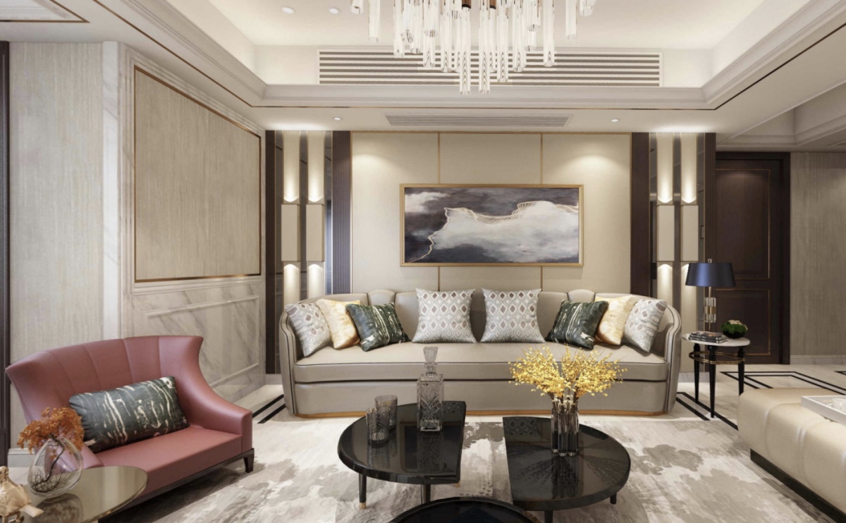 115平九龙仓碧玺现代风格-新古典婚房全景图封面图