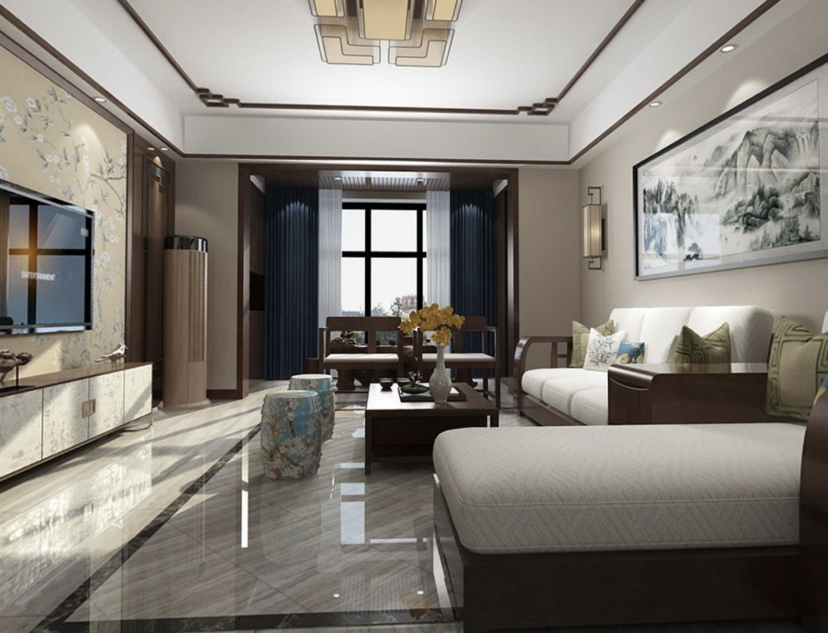 160平长泰国际新中式风格-婚房全景图封面图