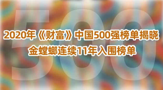 2020年《财富》中国500强榜单揭晓，金螳螂排名节节攀升 连续11年入围该榜单