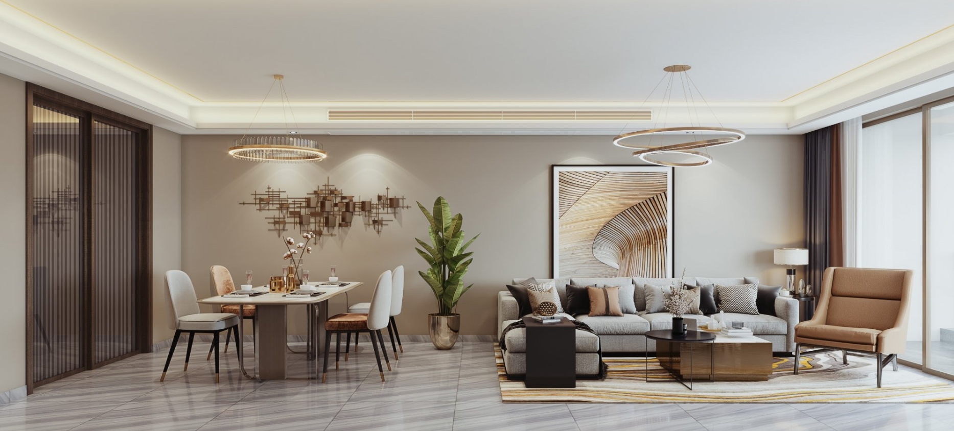 170平绿地凤起和鸣现代风格-三层别墅现代轻奢案例全景图封面图