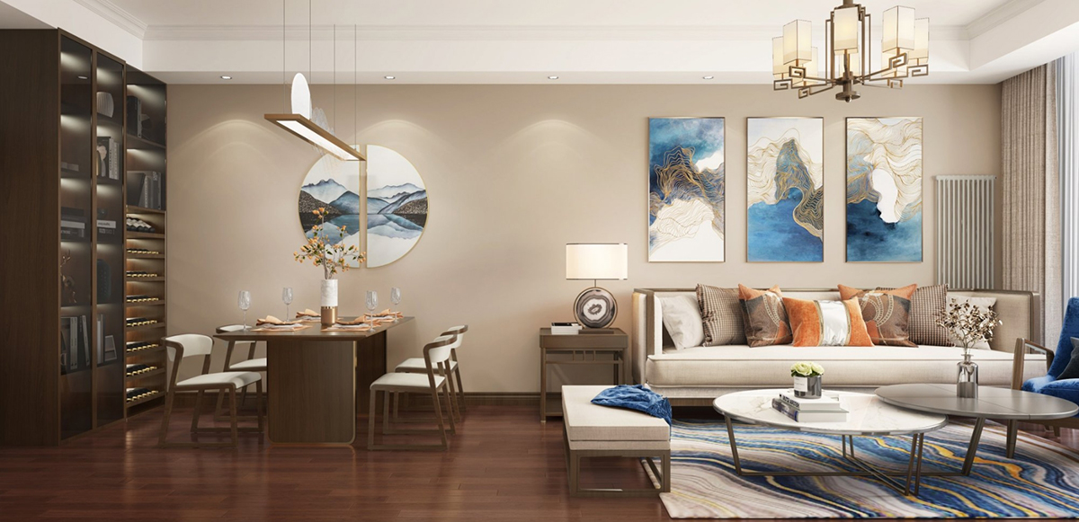 85平美的公园天新中式风格全景图封面图