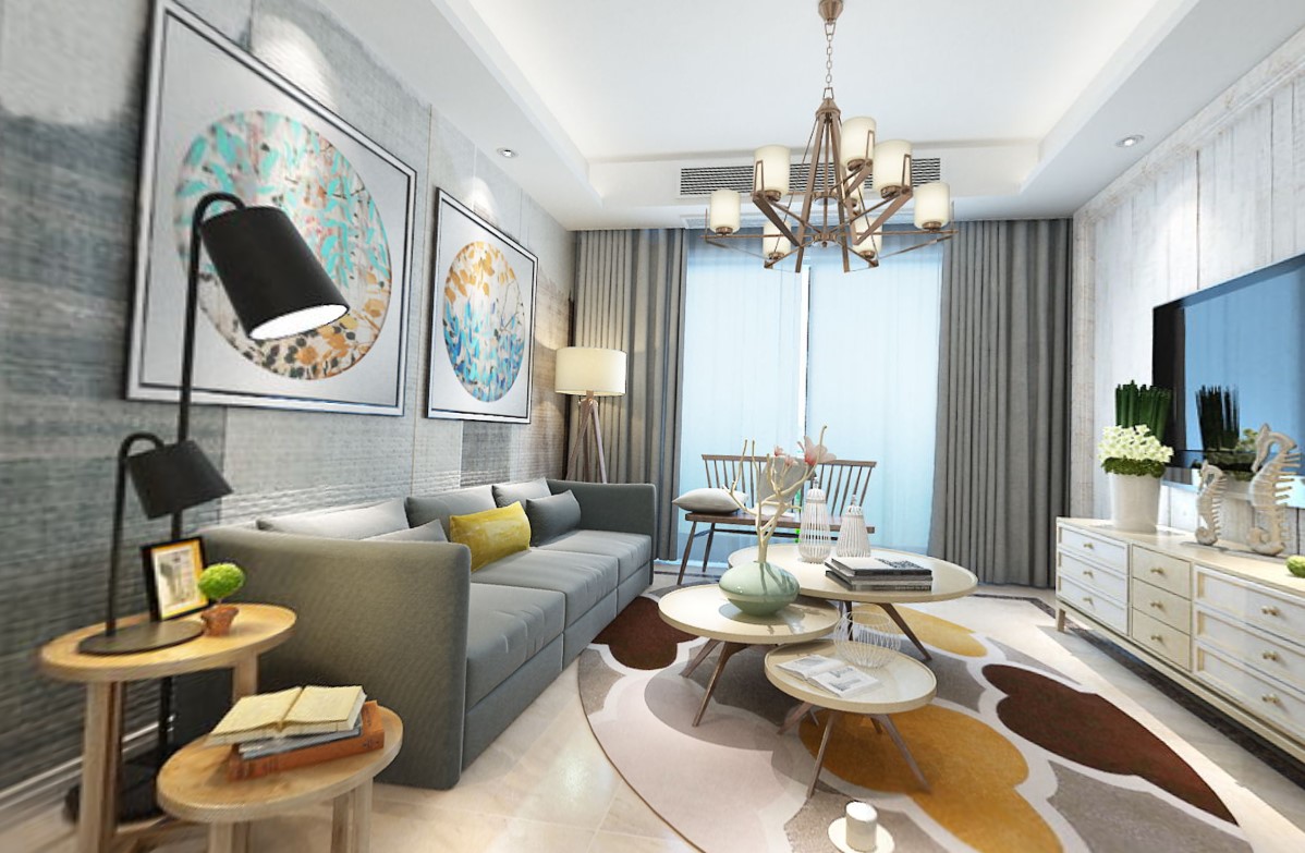 120平时代上城现代风格-时尚别致的闲居全景图封面图