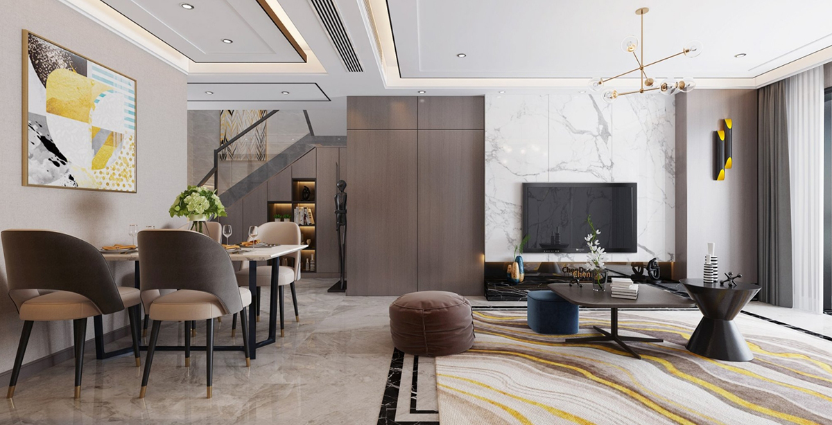 140平东方御园现代风格-精致轻奢双层洋房案例全景图封面图