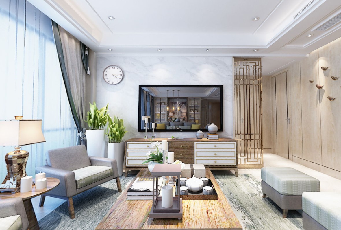 190平长泰国际现代风格-简洁而不失时尚的家居全景图封面图