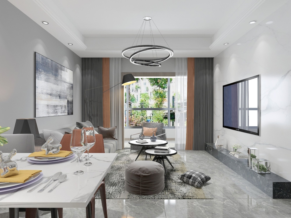 70平江南府现代风格-黑白灰格调案例全景图封面图