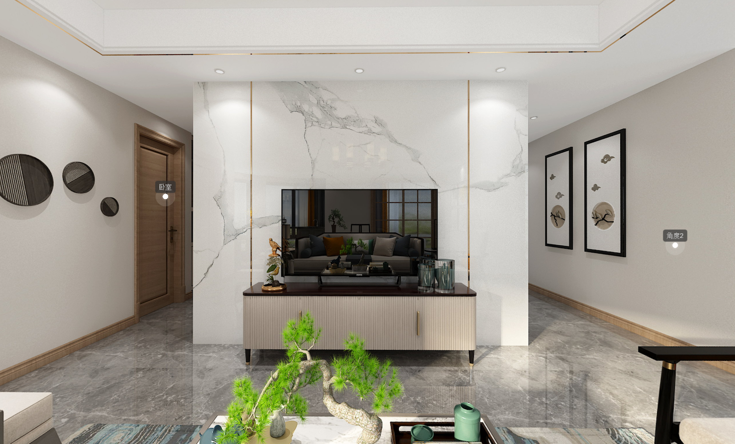 162平越湖名邸新中式风格-浅色调温润全景图封面图