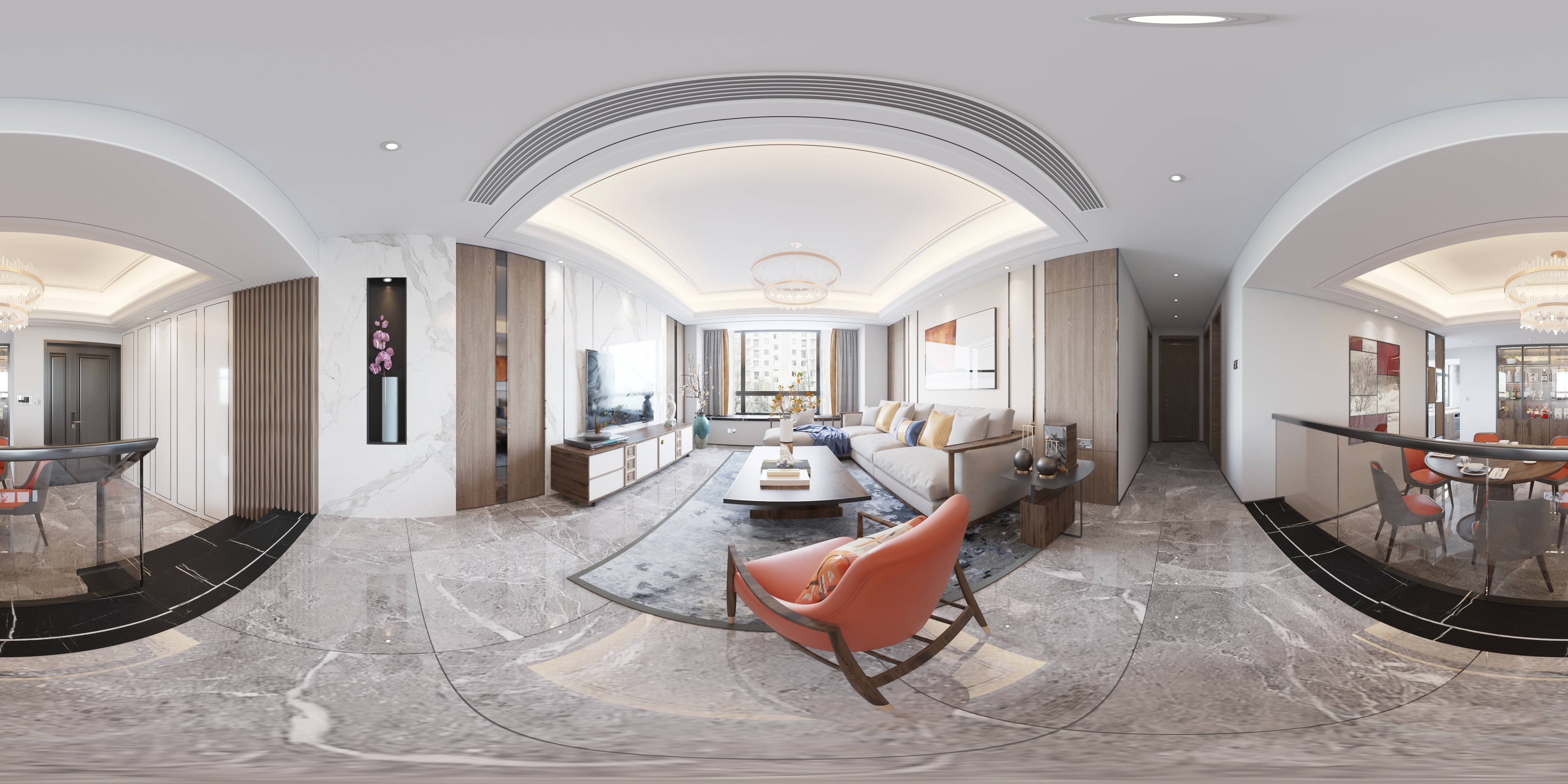 150平华发新城新中式风格全景图封面图