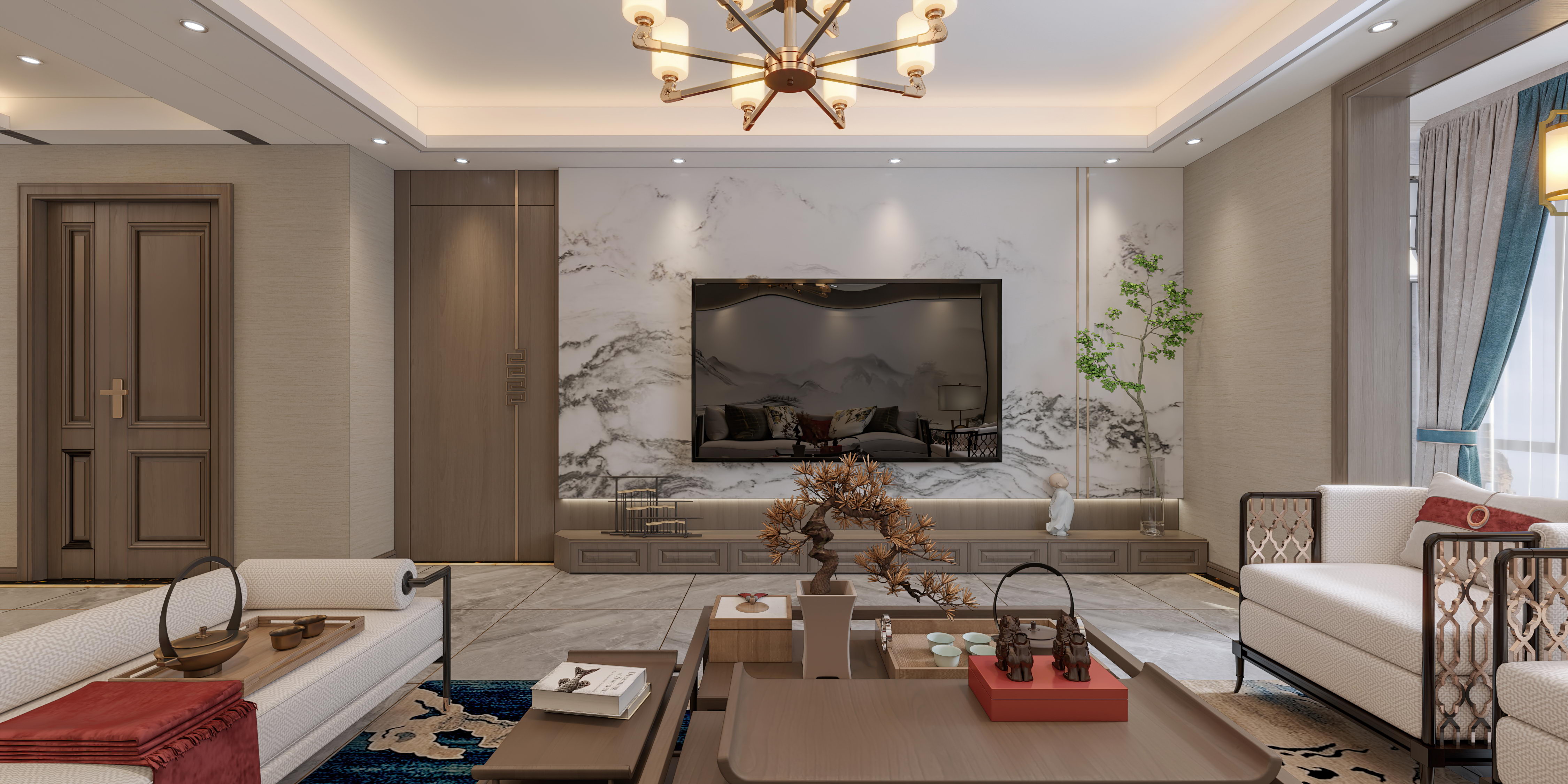 166平牧野花园新中式风格全景图封面图