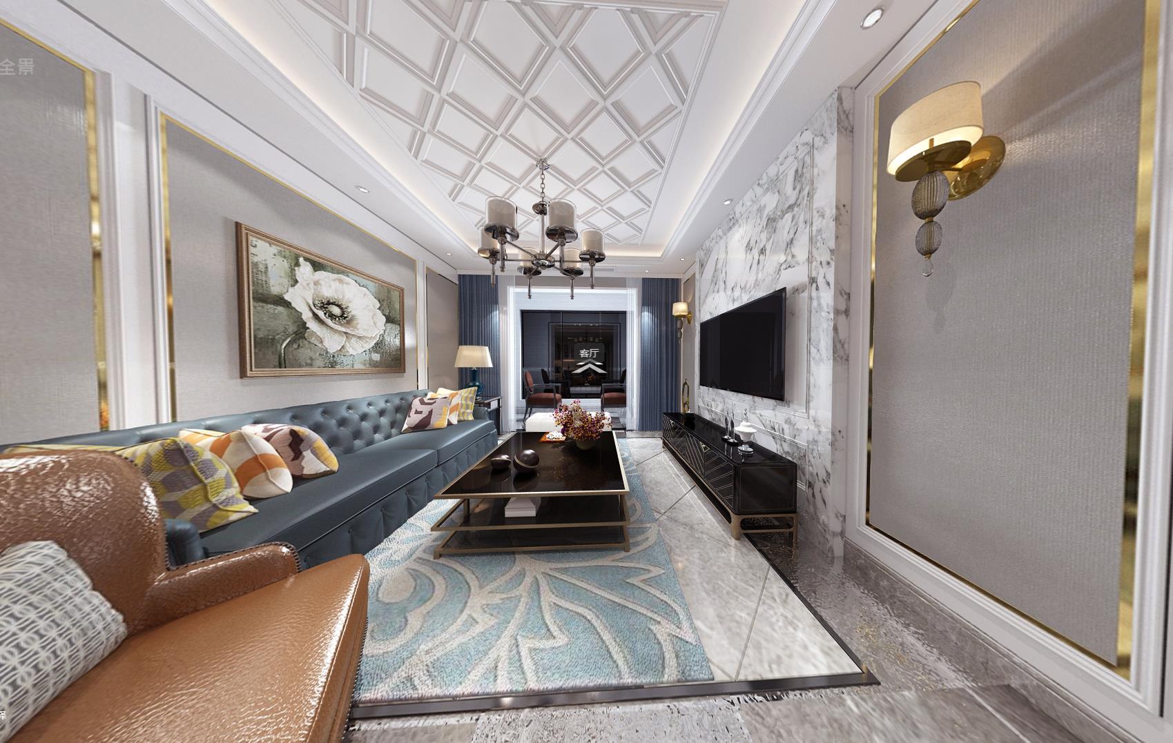 135平香溪湾简欧风格全景图封面图