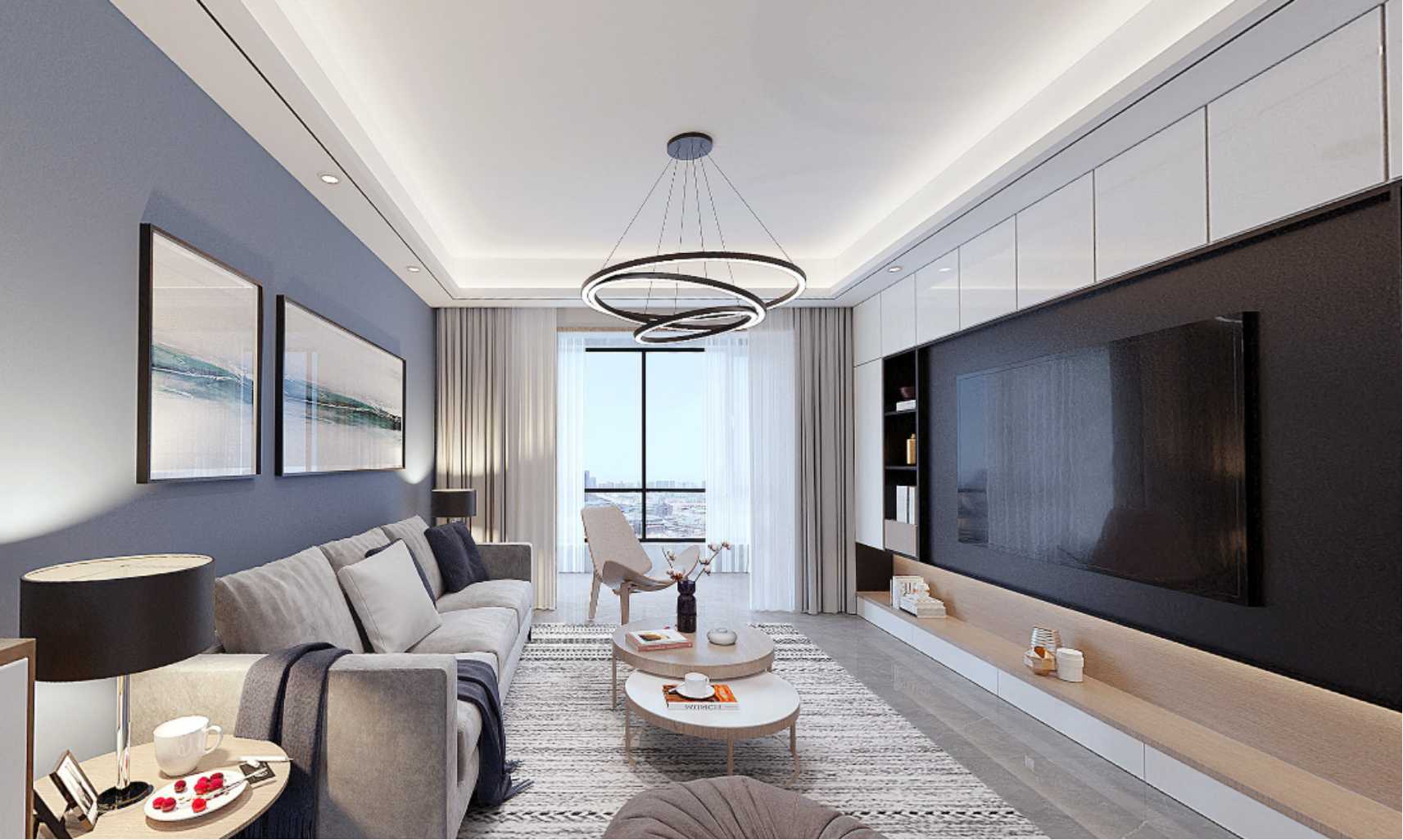 120平达善花园现代风格-现代雅致的家全景图封面图