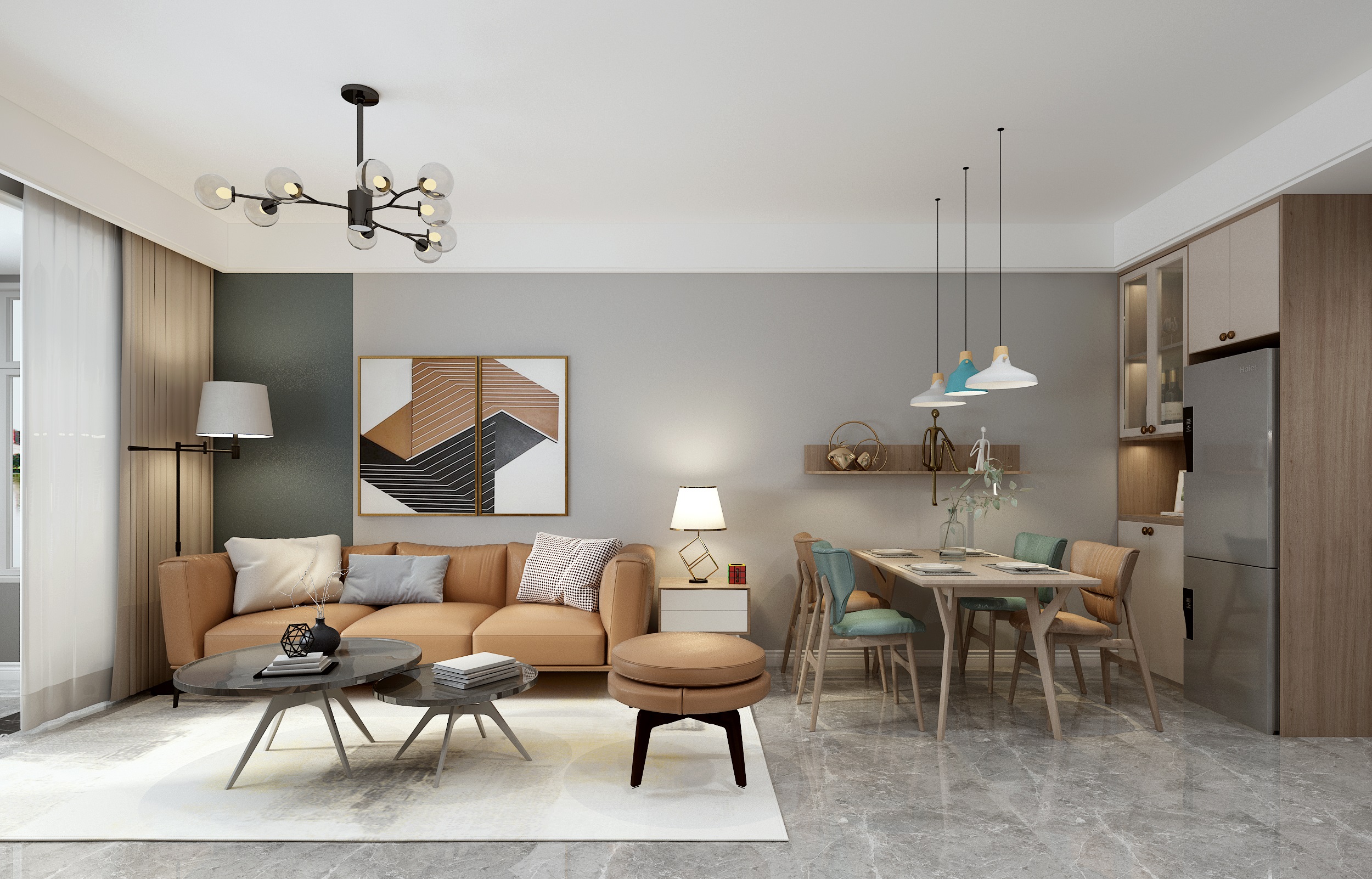 95平鲁能公馆北欧风格全景图封面图