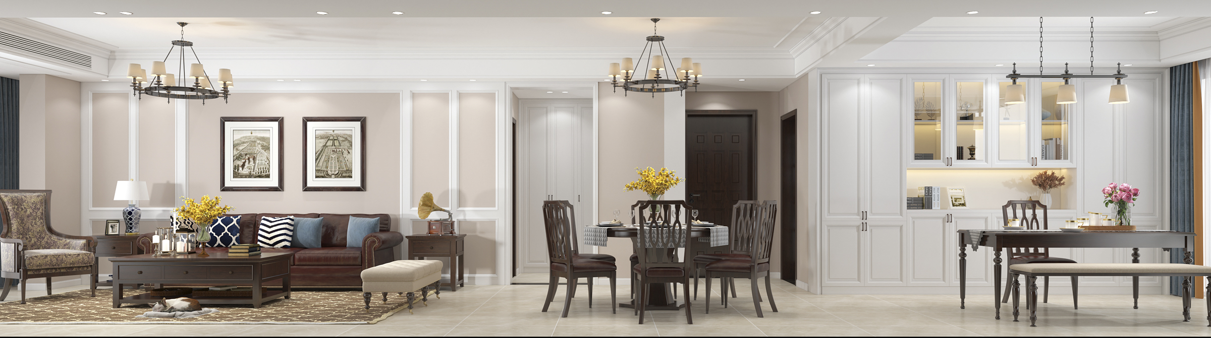 140平荷澜庭美式风格全景图封面图