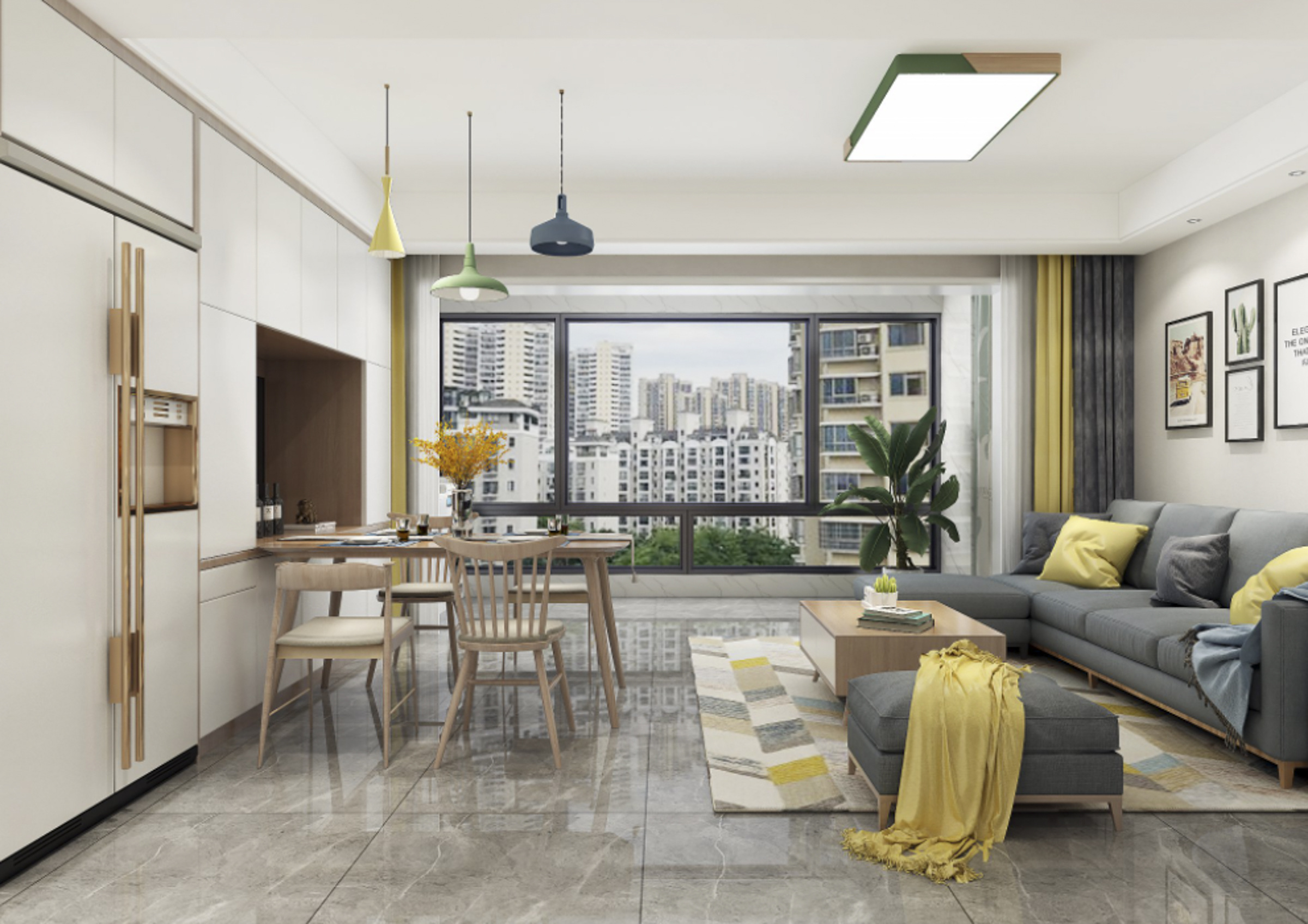 100平蔚蓝四季北欧风格全景图封面图