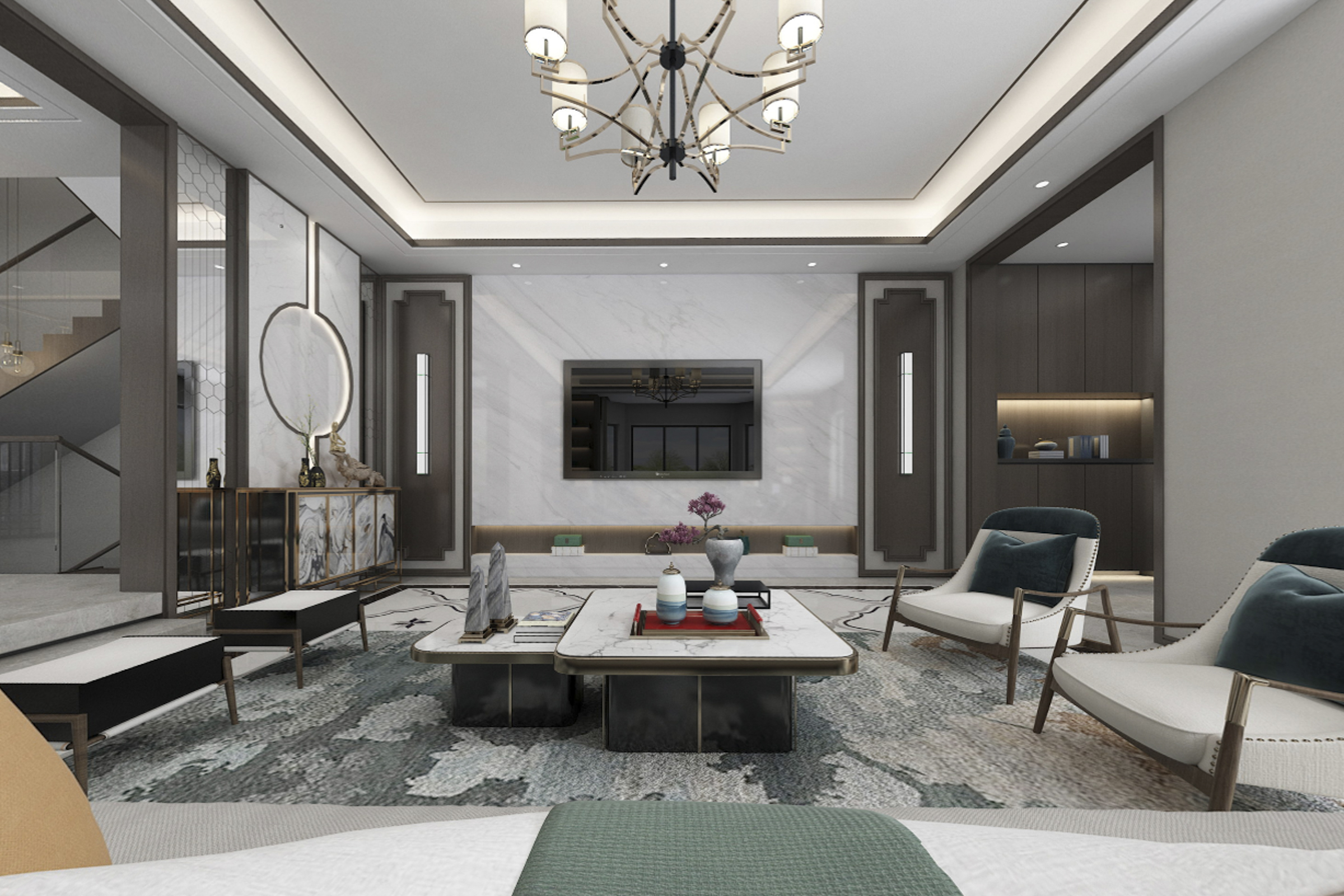 500平中南世纪城新中式风格全景图封面图