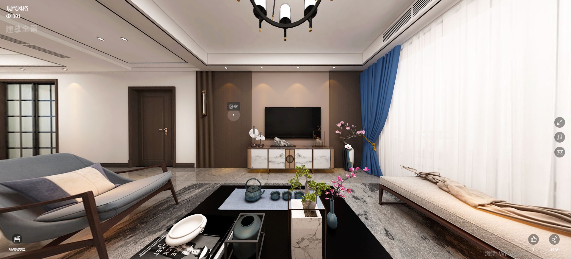 134平碧源月湖桂园新中式风格全景图封面图