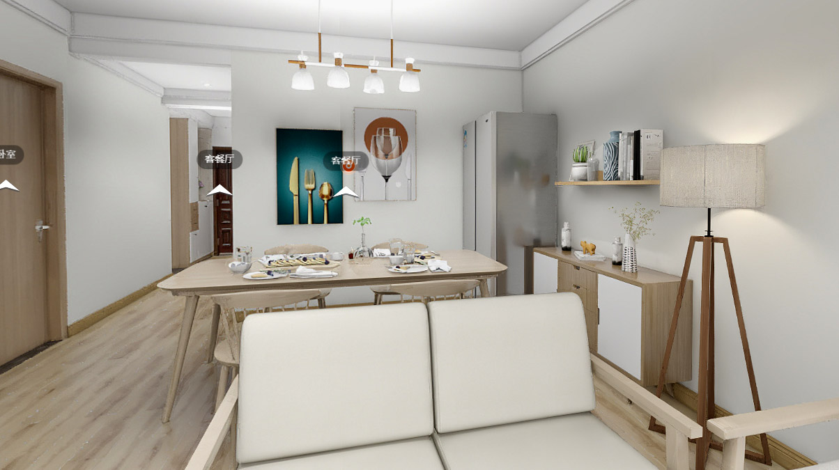 90平靖和园北欧风格-简约清爽全景图封面图