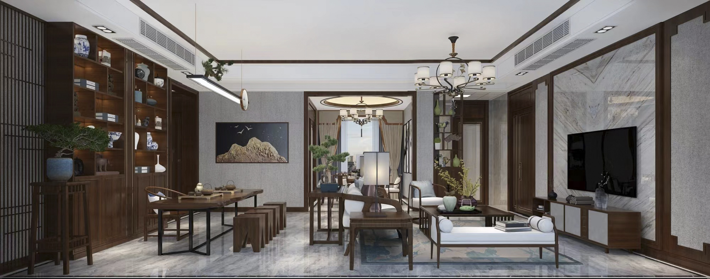 117平蔚蓝四季新中式风格全景图封面图