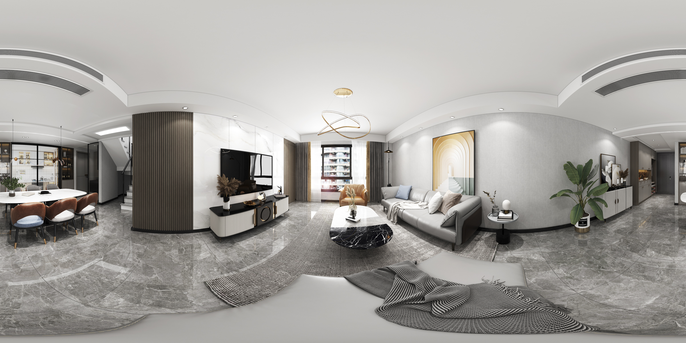 122平锦麟府现代风格全景图封面图