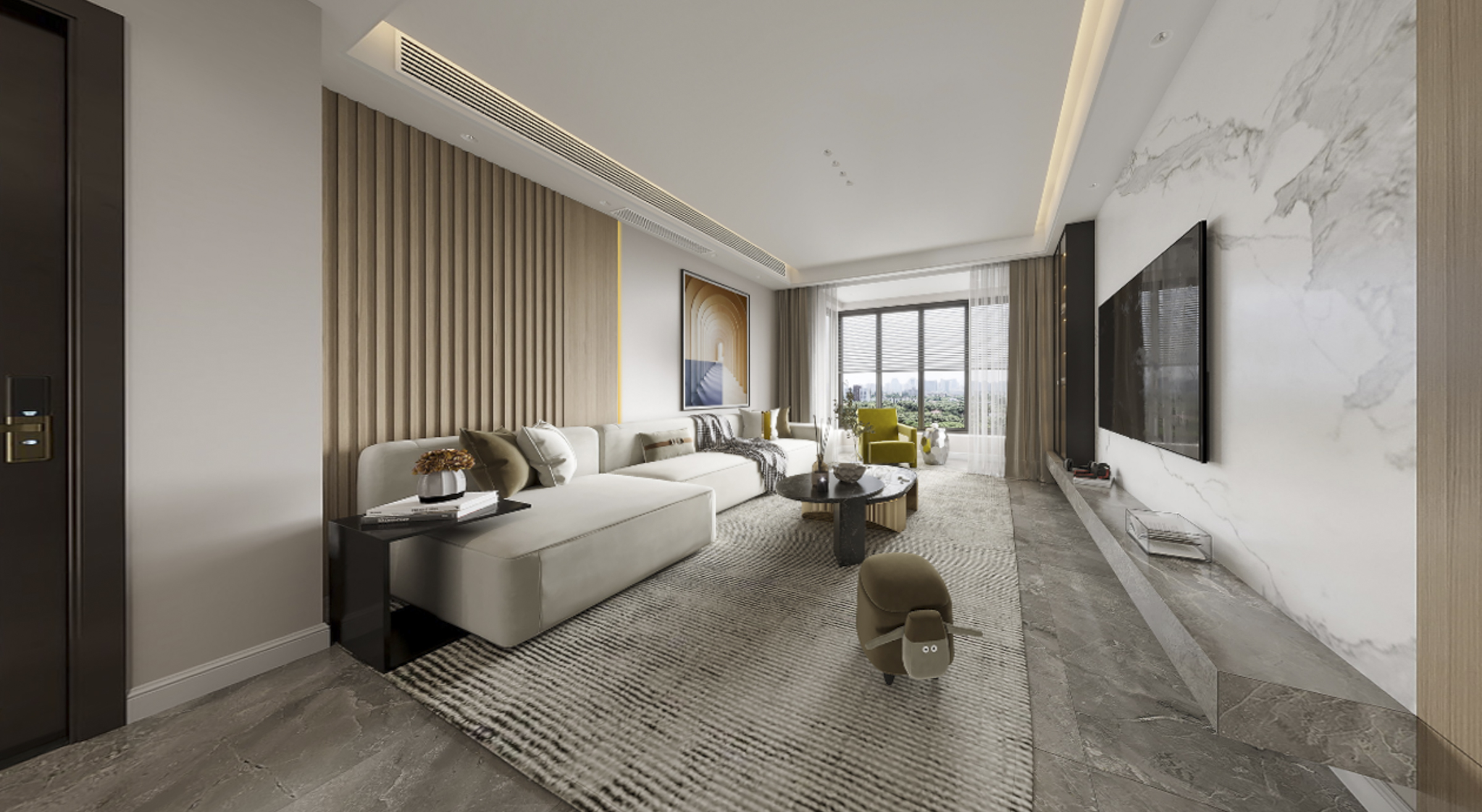 140平天翔花园现代风格全景图封面图