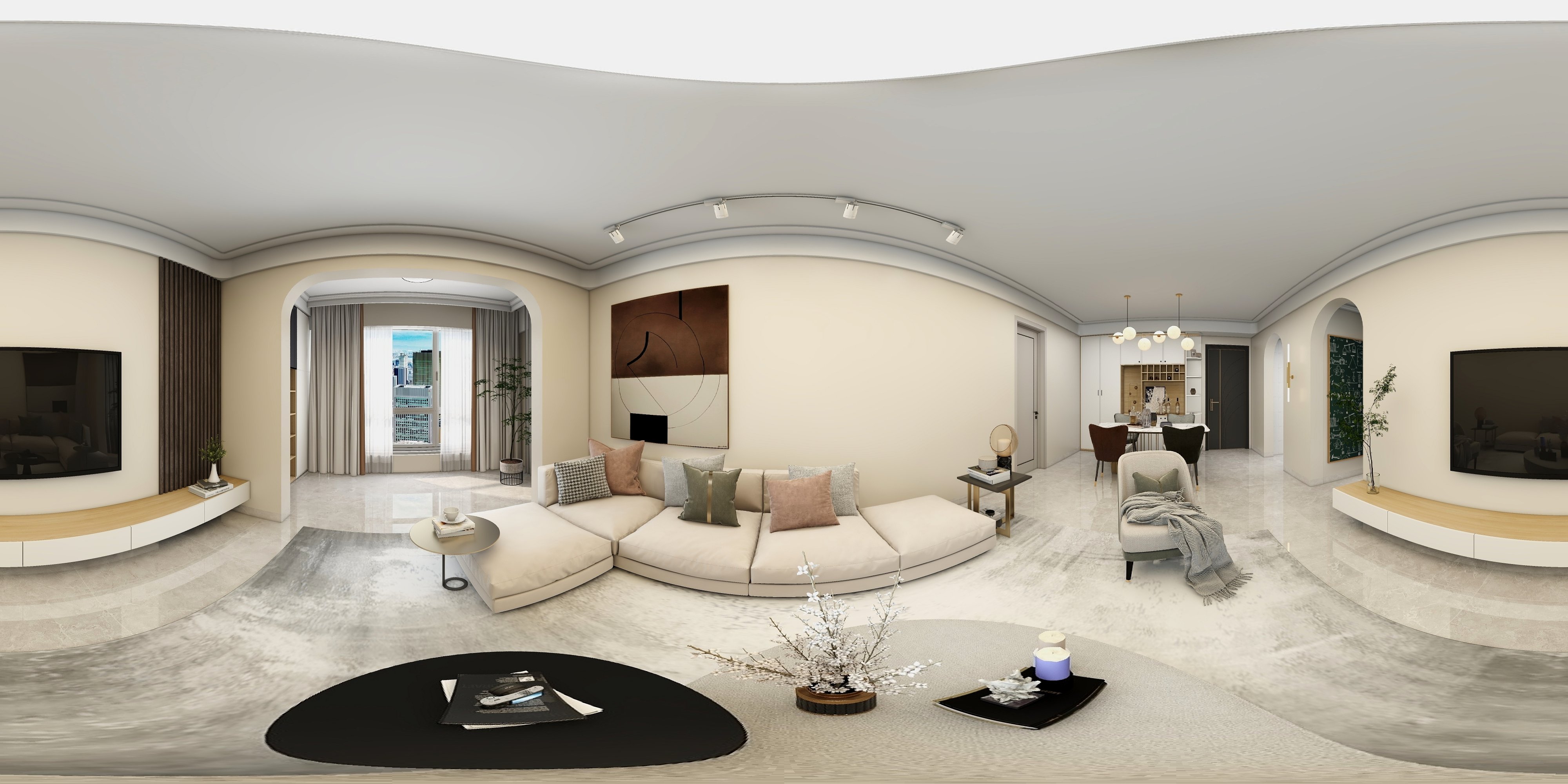 100平珠江之星现代风格全景图封面图