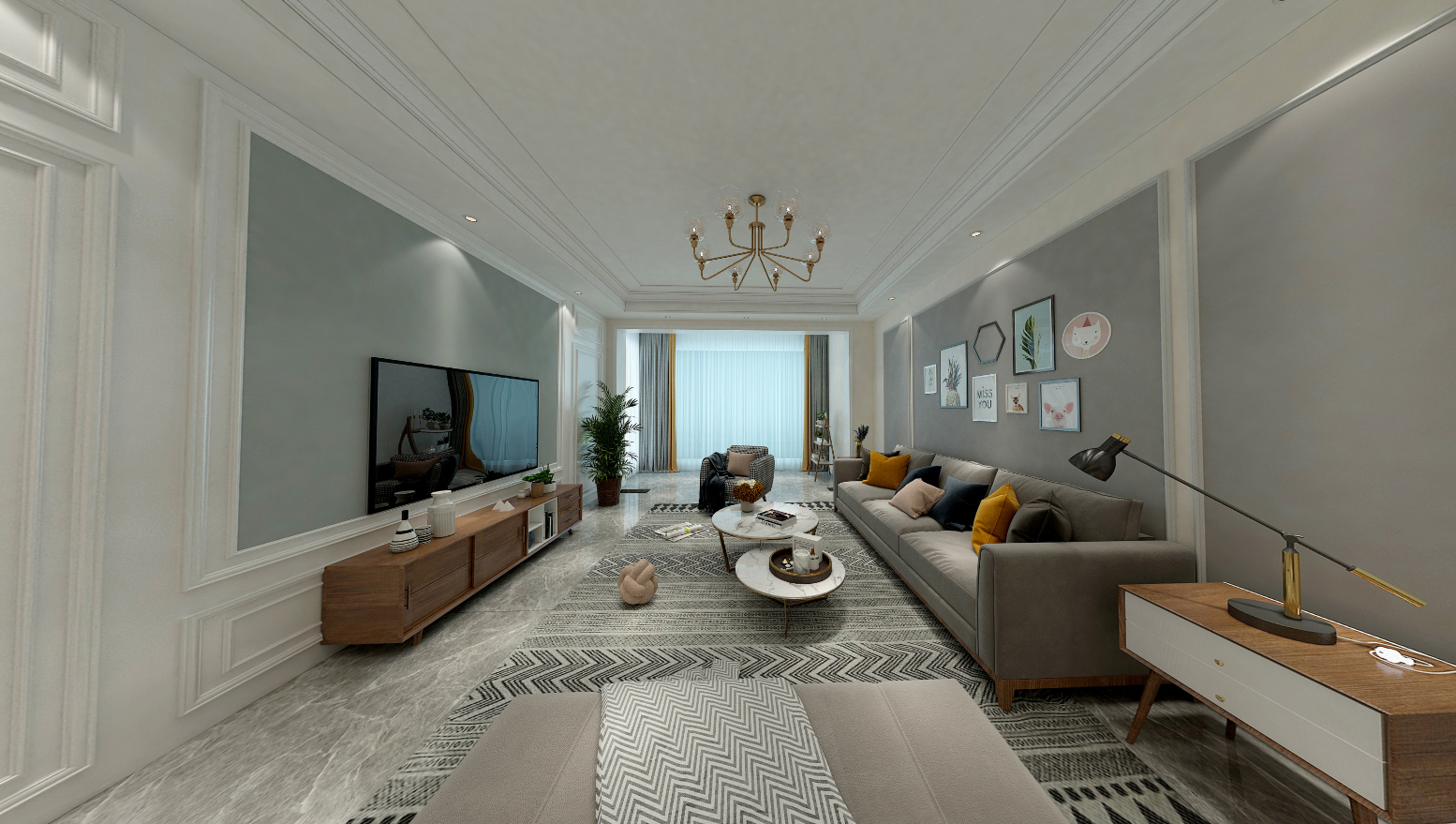 140平星辰苑现代风格-优雅设计，太赞了！全景图封面图