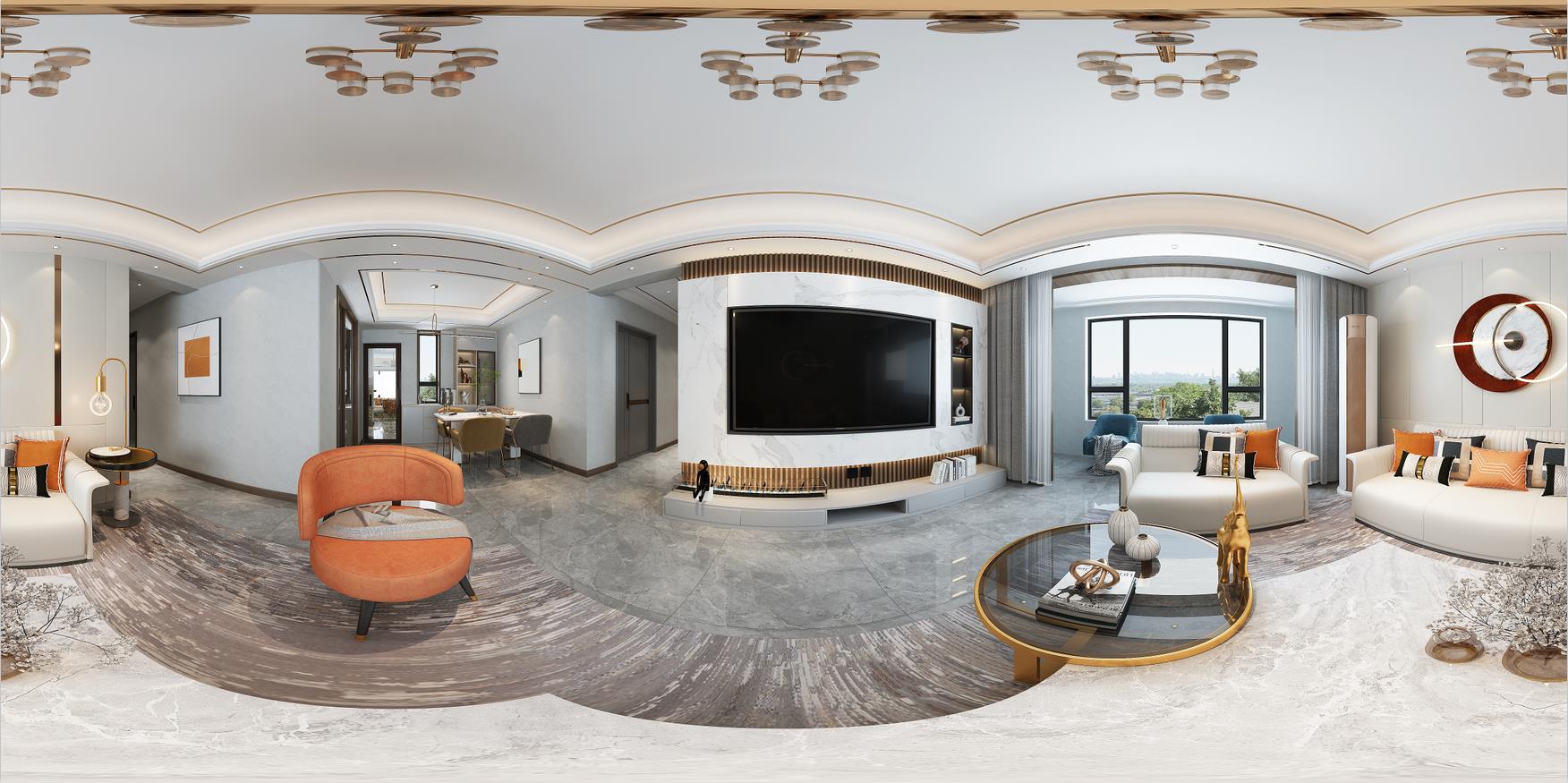 140平越溪府现代风格全景图封面图