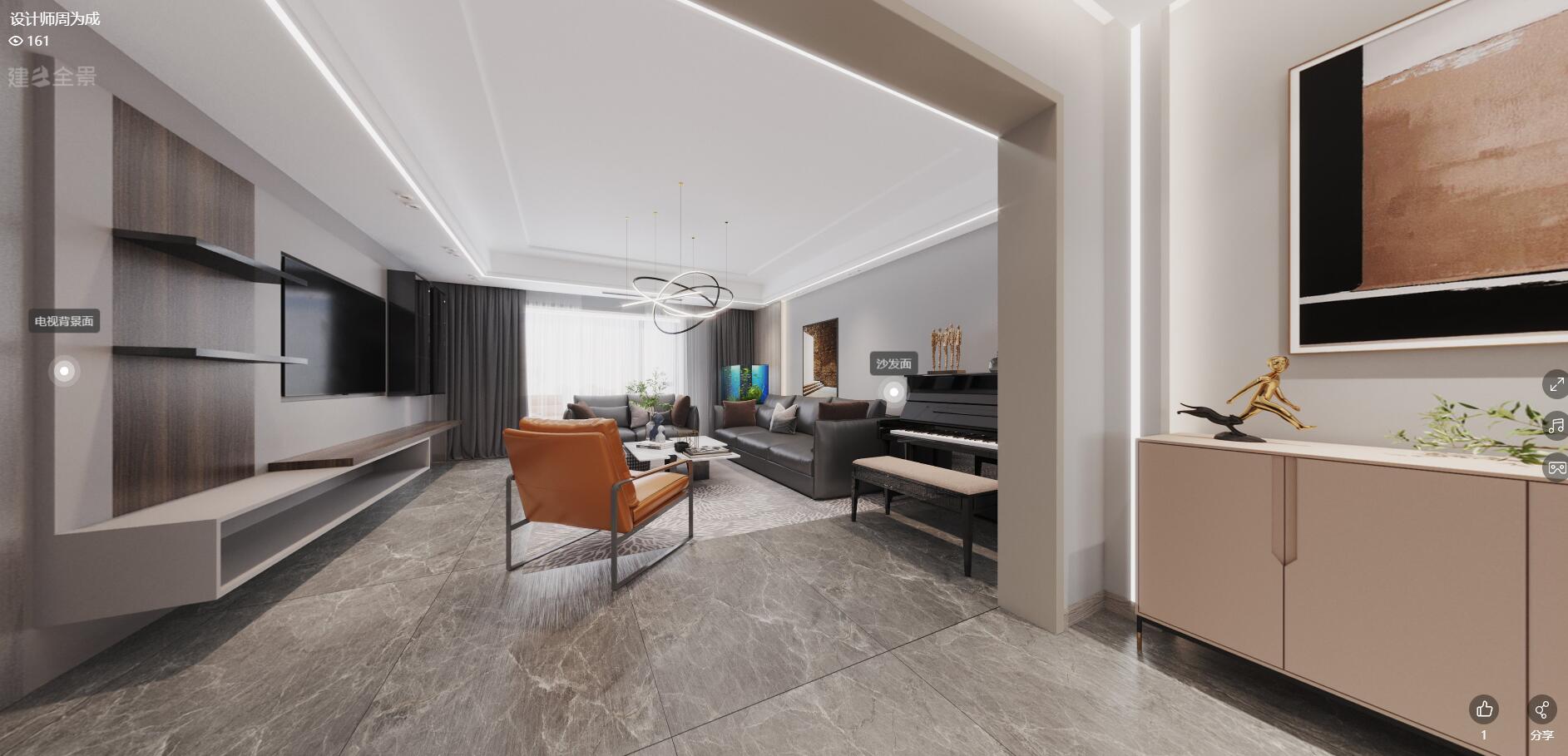 206平宏图上水庭院现代风格-大平层纯粹现代风全景图封面图