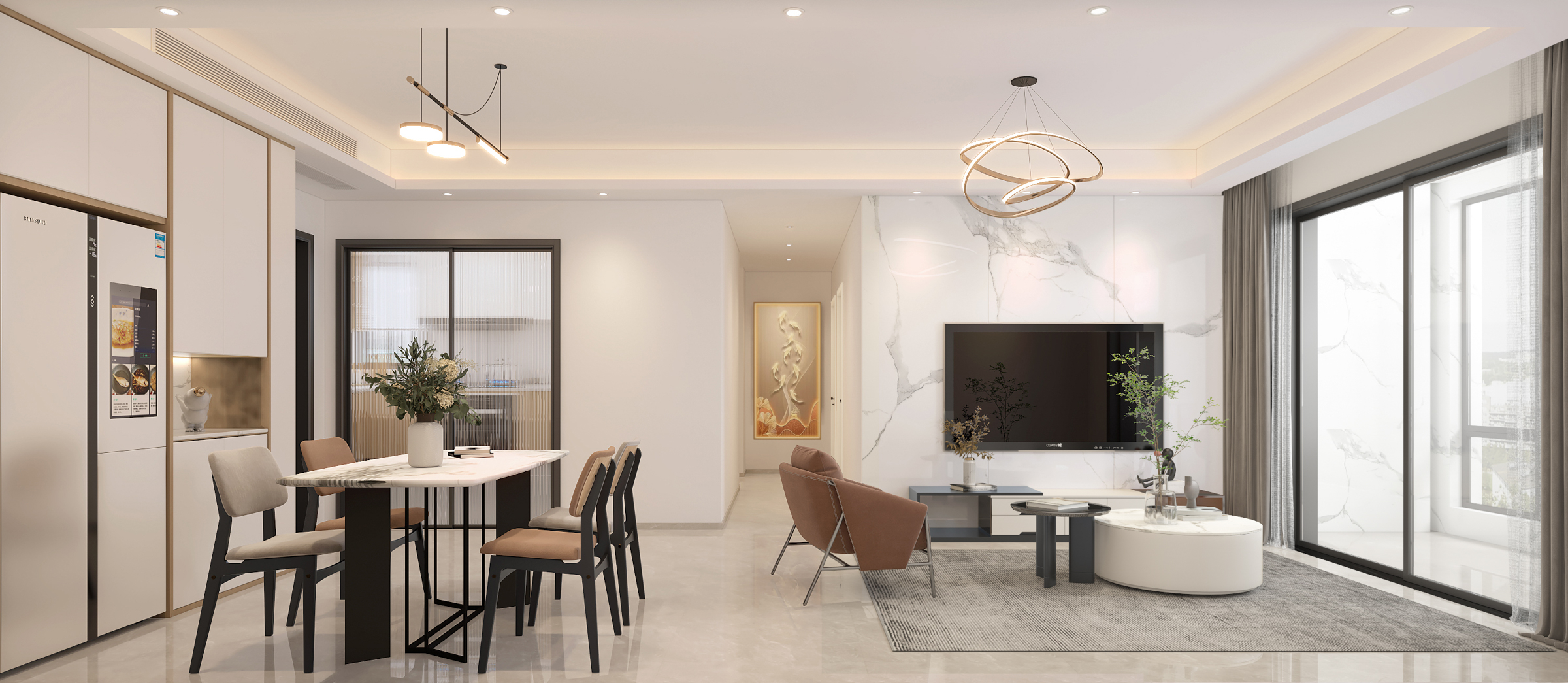 100平滨湖苑现代风格全景图封面图