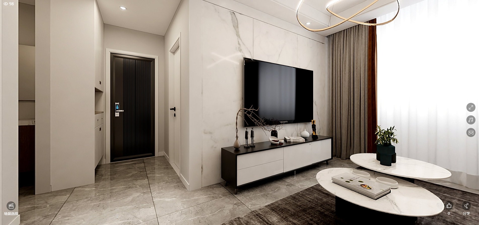 98平莲花一区现代风格全景图封面图