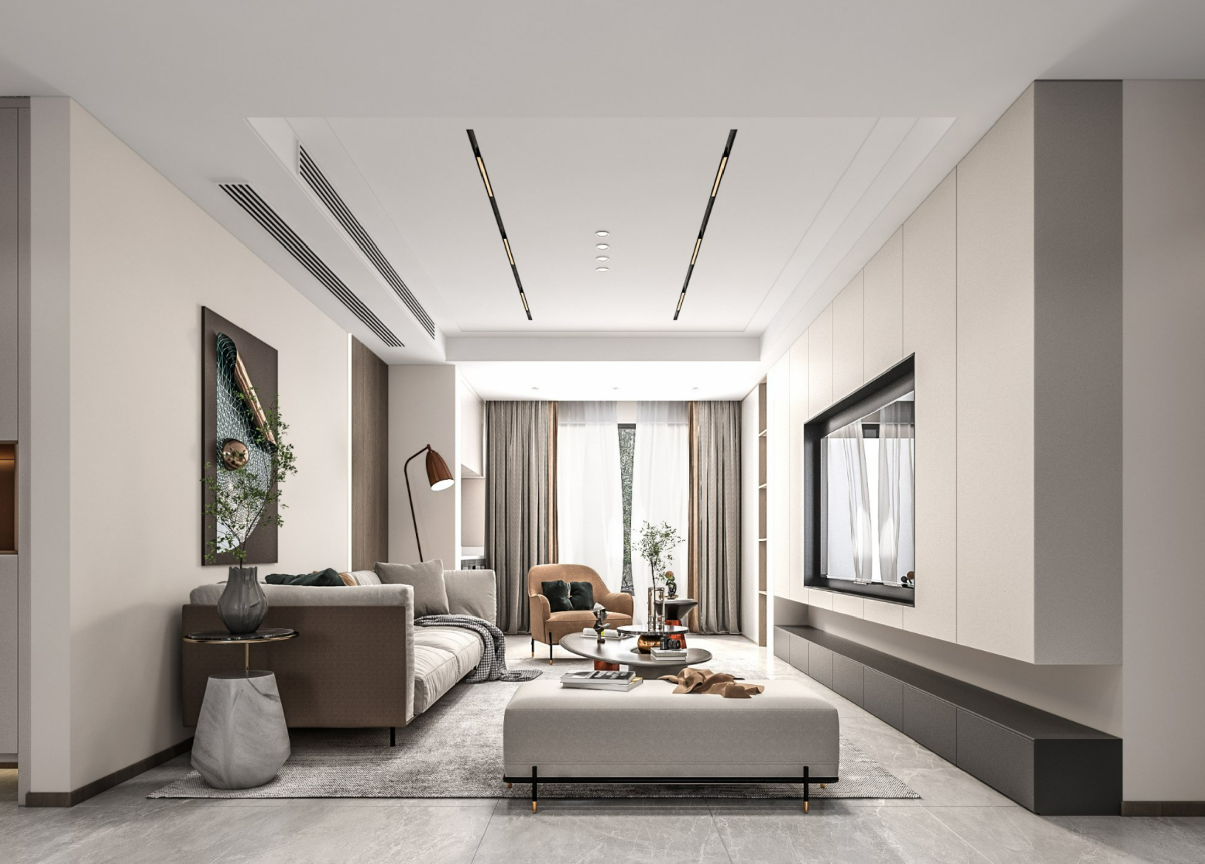 120平香茂花园现代风格全景图封面图