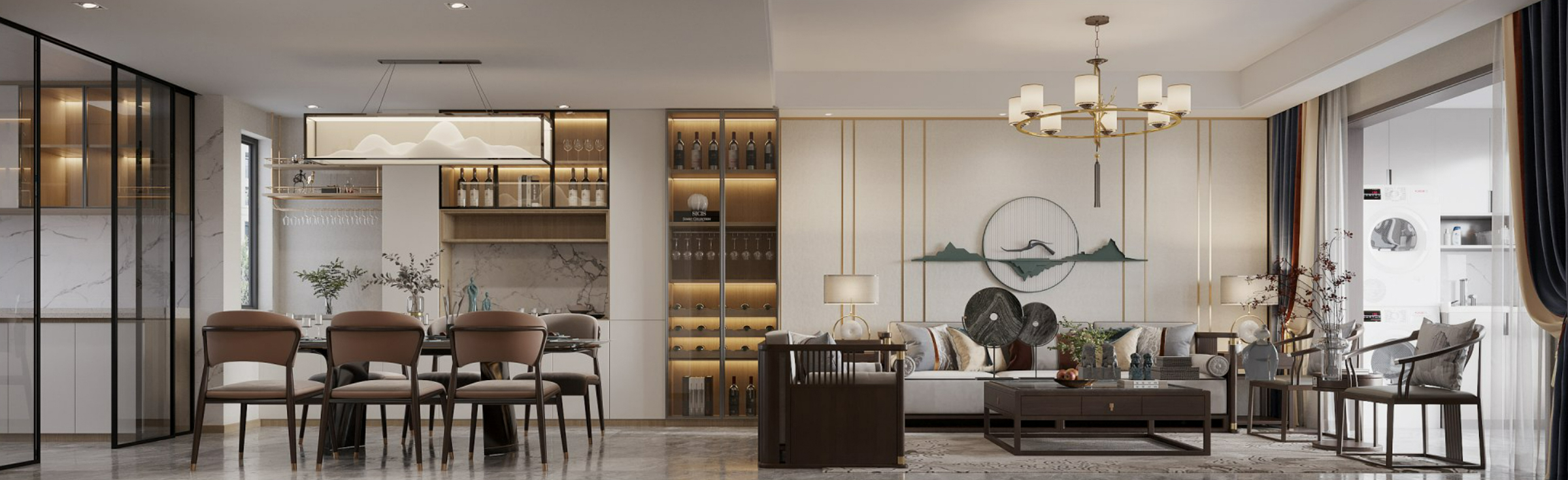 160平鲁能公馆新中式风格全景图封面图