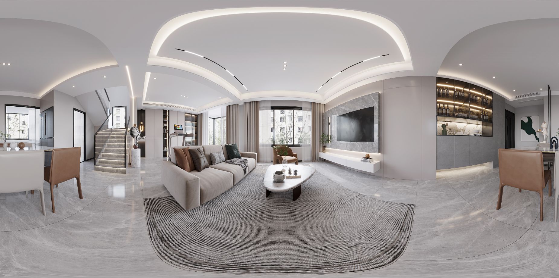 140平荷岸晓风现代风格-梦想家全景图封面图