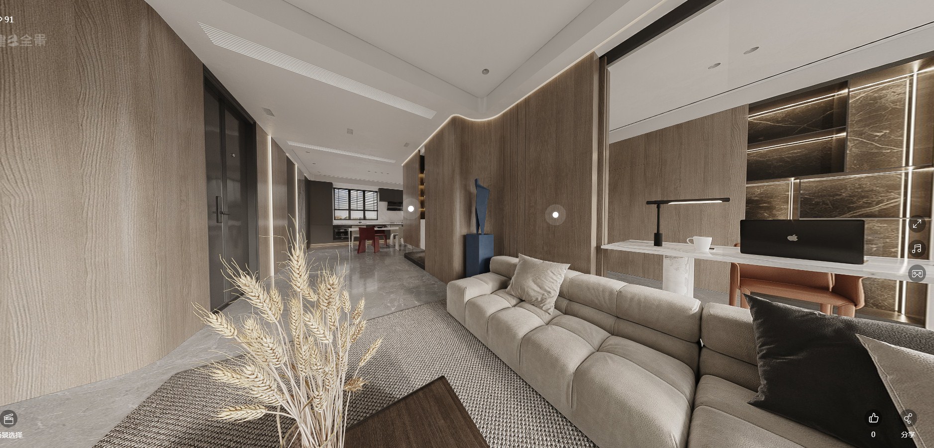 205平天禄湖壹号现代风格全景图封面图